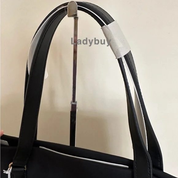 ❇️NWT Tory Burch Ella Nylon Tote Large Travel Shoulder Bag In Black - Picture 2 of 8